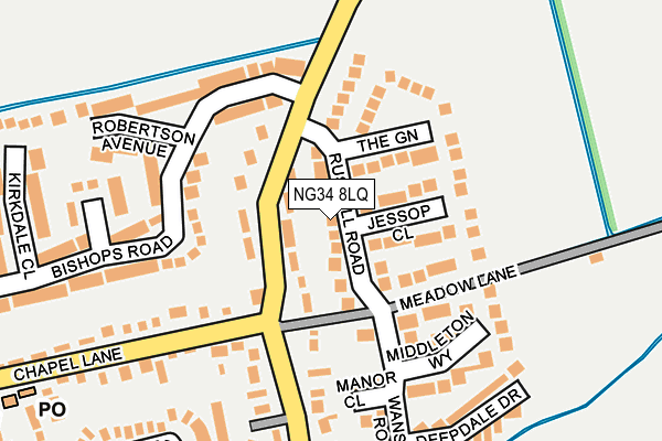 NG34 8LQ map - OS OpenMap – Local (Ordnance Survey)