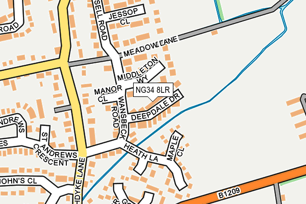 NG34 8LR map - OS OpenMap – Local (Ordnance Survey)