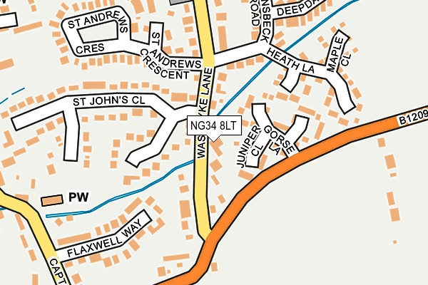 NG34 8LT map - OS OpenMap – Local (Ordnance Survey)