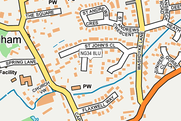 NG34 8LU map - OS OpenMap – Local (Ordnance Survey)