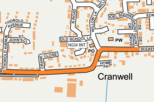 NG34 8NT map - OS OpenMap – Local (Ordnance Survey)