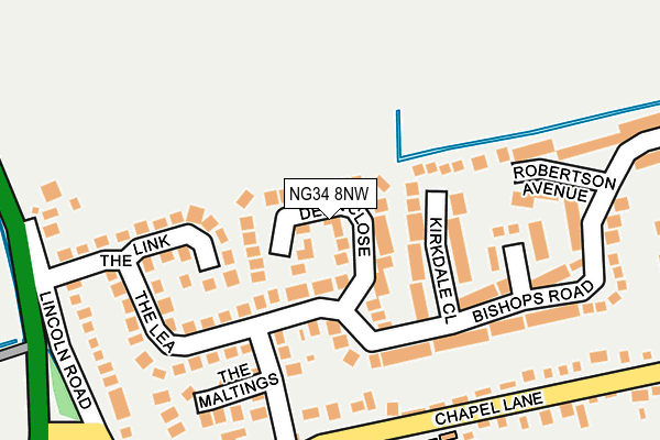 NG34 8NW map - OS OpenMap – Local (Ordnance Survey)