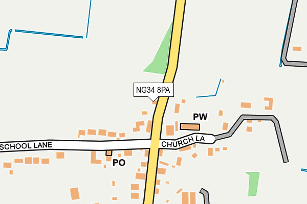 NG34 8PA map - OS OpenMap – Local (Ordnance Survey)