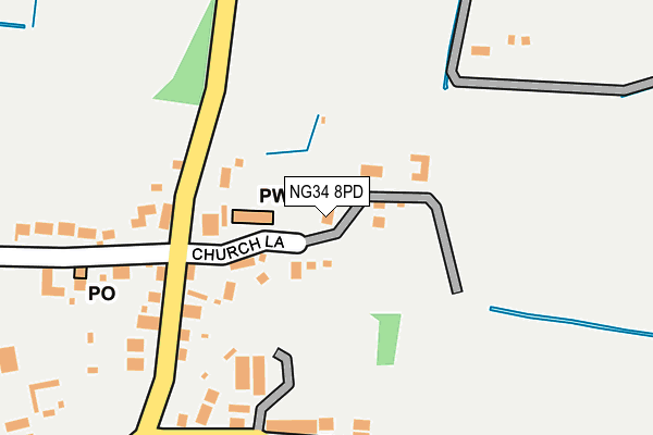 NG34 8PD map - OS OpenMap – Local (Ordnance Survey)