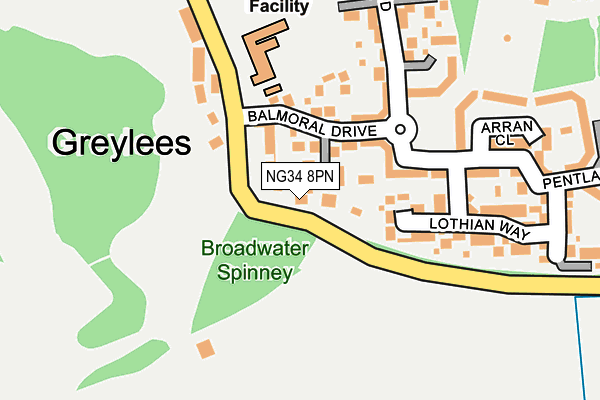 NG34 8PN map - OS OpenMap – Local (Ordnance Survey)