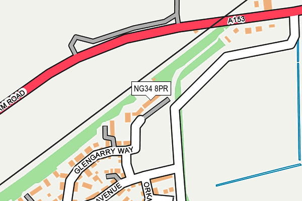 NG34 8PR map - OS OpenMap – Local (Ordnance Survey)