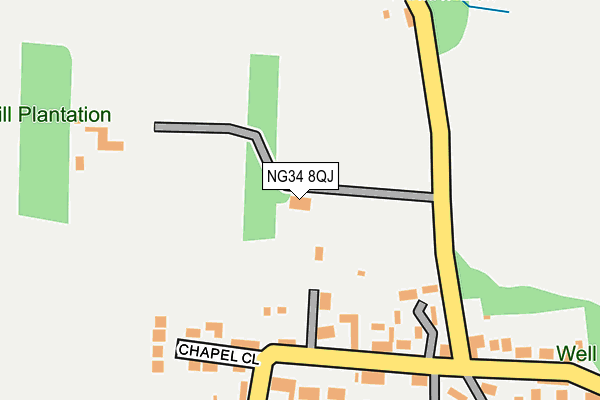 NG34 8QJ map - OS OpenMap – Local (Ordnance Survey)