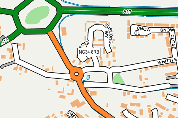 NG34 8RB map - OS OpenMap – Local (Ordnance Survey)