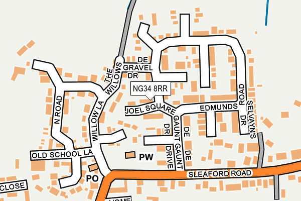 NG34 8RR map - OS OpenMap – Local (Ordnance Survey)