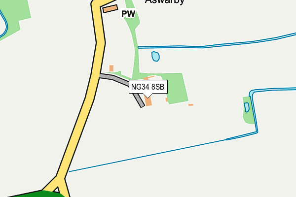 NG34 8SB map - OS OpenMap – Local (Ordnance Survey)