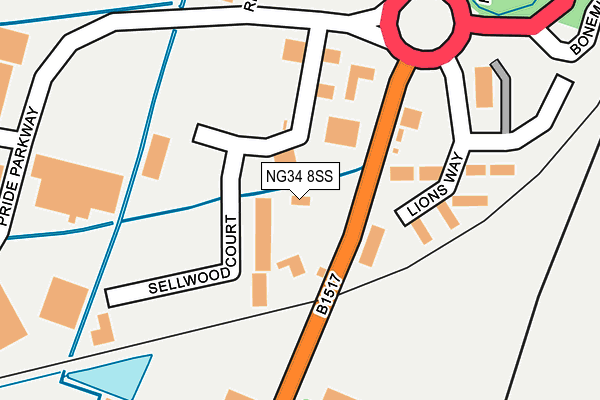 NG34 8SS map - OS OpenMap – Local (Ordnance Survey)