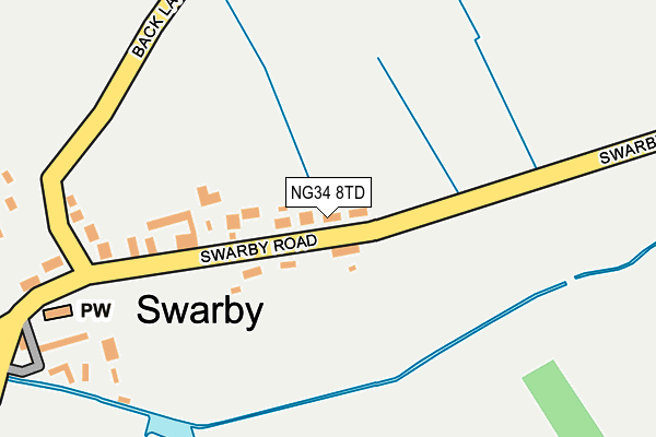 NG34 8TD map - OS OpenMap – Local (Ordnance Survey)