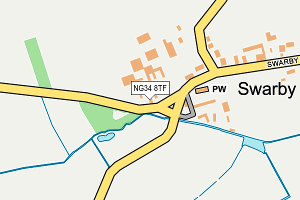 NG34 8TF map - OS OpenMap – Local (Ordnance Survey)