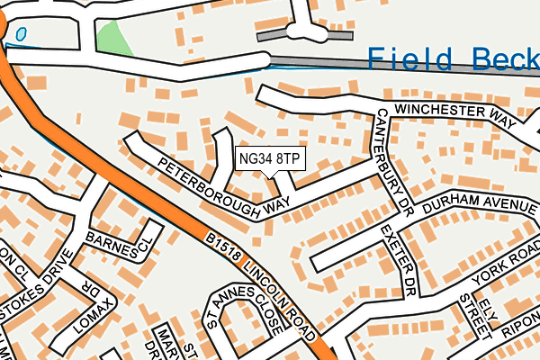 NG34 8TP map - OS OpenMap – Local (Ordnance Survey)