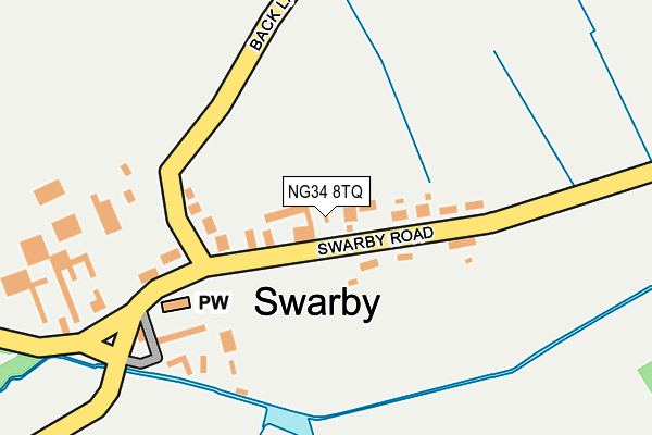 NG34 8TQ map - OS OpenMap – Local (Ordnance Survey)