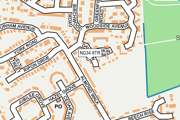 NG34 8TR map - OS OpenMap – Local (Ordnance Survey)