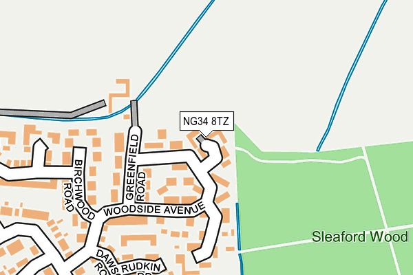 NG34 8TZ map - OS OpenMap – Local (Ordnance Survey)