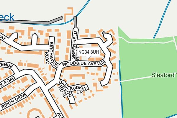 NG34 8UH map - OS OpenMap – Local (Ordnance Survey)