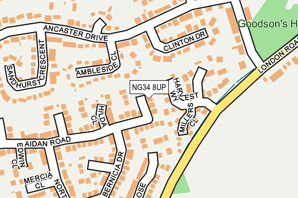 NG34 8UP map - OS OpenMap – Local (Ordnance Survey)