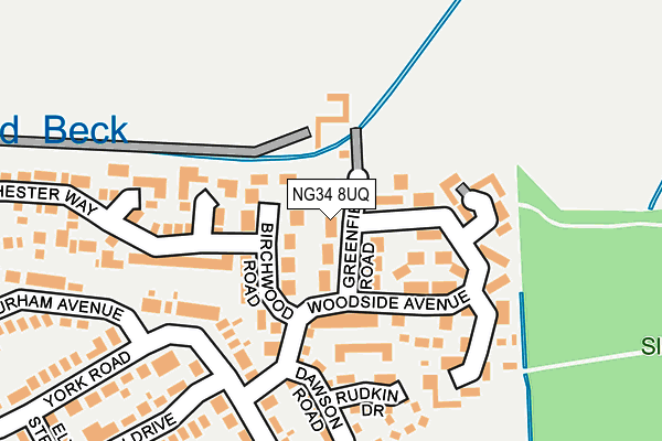 NG34 8UQ map - OS OpenMap – Local (Ordnance Survey)