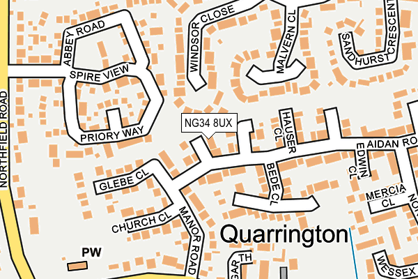 NG34 8UX map - OS OpenMap – Local (Ordnance Survey)