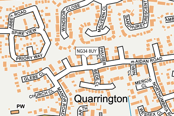 NG34 8UY map - OS OpenMap – Local (Ordnance Survey)