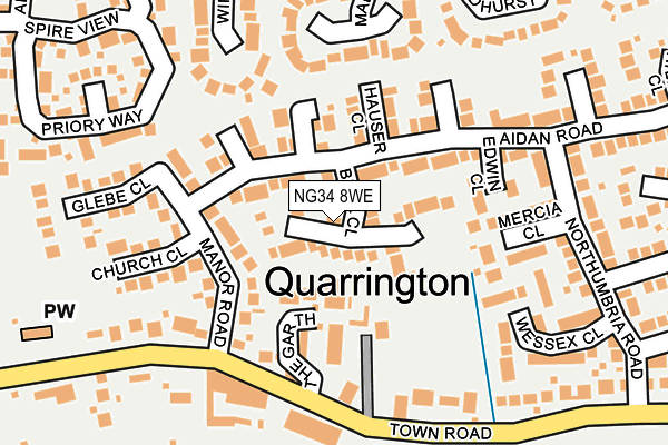 NG34 8WE map - OS OpenMap – Local (Ordnance Survey)