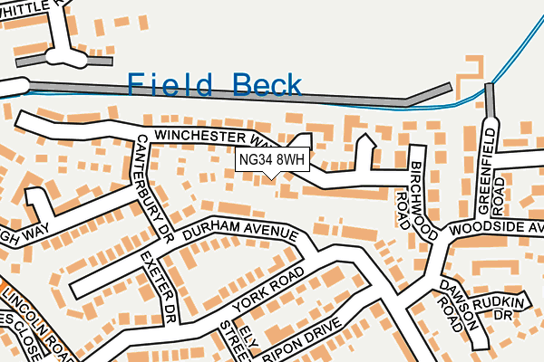 NG34 8WH map - OS OpenMap – Local (Ordnance Survey)