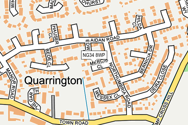 NG34 8WP map - OS OpenMap – Local (Ordnance Survey)