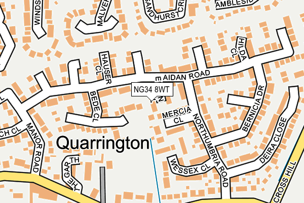 NG34 8WT map - OS OpenMap – Local (Ordnance Survey)