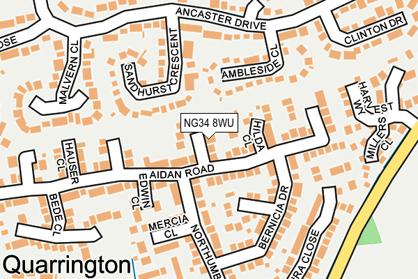 NG34 8WU map - OS OpenMap – Local (Ordnance Survey)