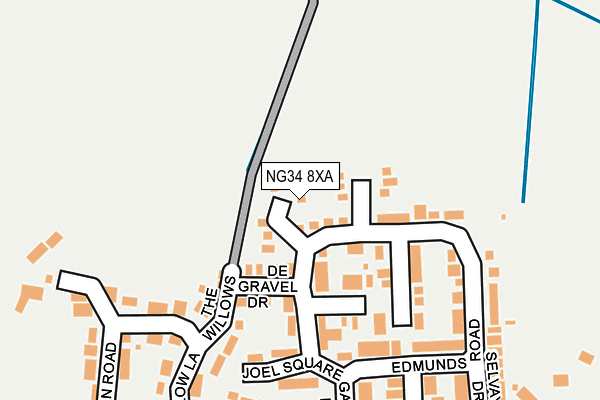 NG34 8XA map - OS OpenMap – Local (Ordnance Survey)