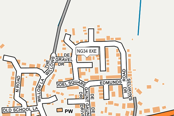 NG34 8XE map - OS OpenMap – Local (Ordnance Survey)