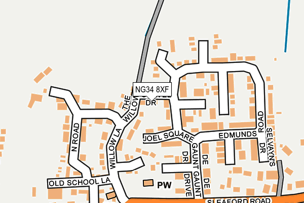 NG34 8XF map - OS OpenMap – Local (Ordnance Survey)