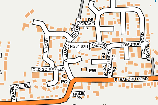 NG34 8XH map - OS OpenMap – Local (Ordnance Survey)