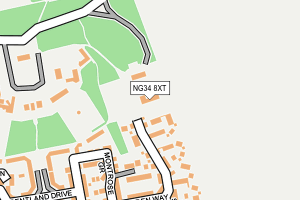 NG34 8XT map - OS OpenMap – Local (Ordnance Survey)