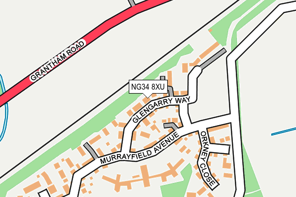 NG34 8XU map - OS OpenMap – Local (Ordnance Survey)