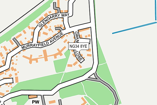 NG34 8YE map - OS OpenMap – Local (Ordnance Survey)