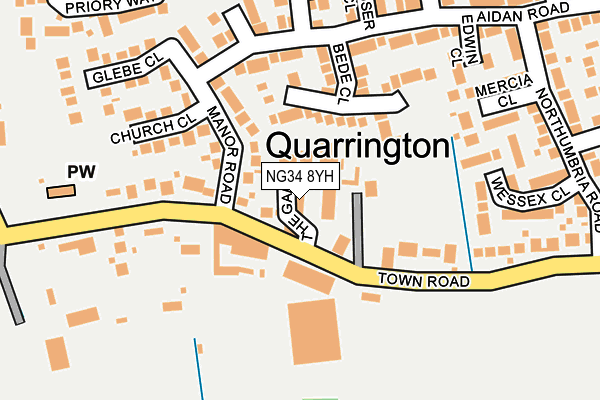 NG34 8YH map - OS OpenMap – Local (Ordnance Survey)