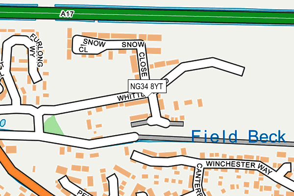 NG34 8YT map - OS OpenMap – Local (Ordnance Survey)