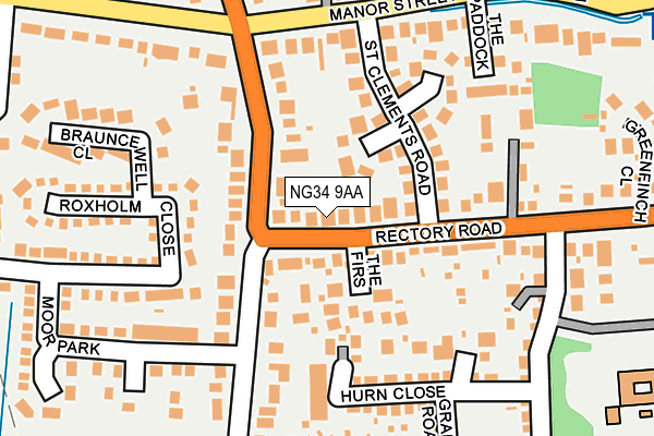 NG34 9AA map - OS OpenMap – Local (Ordnance Survey)
