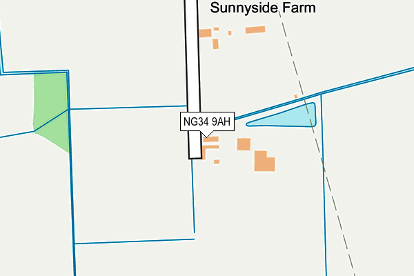 NG34 9AH map - OS OpenMap – Local (Ordnance Survey)