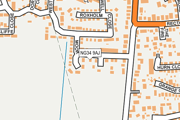 NG34 9AJ map - OS OpenMap – Local (Ordnance Survey)