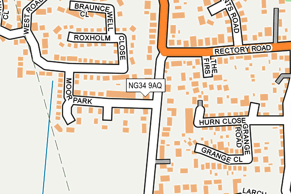 NG34 9AQ map - OS OpenMap – Local (Ordnance Survey)