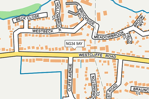 NG34 9AY map - OS OpenMap – Local (Ordnance Survey)