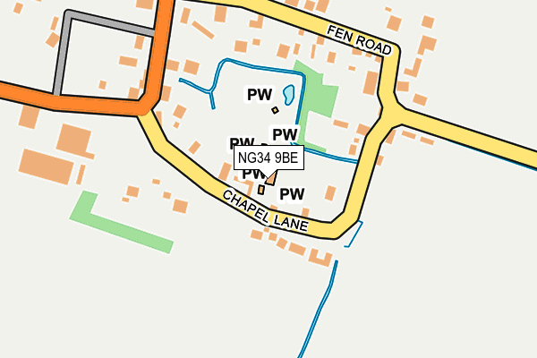 NG34 9BE map - OS OpenMap – Local (Ordnance Survey)