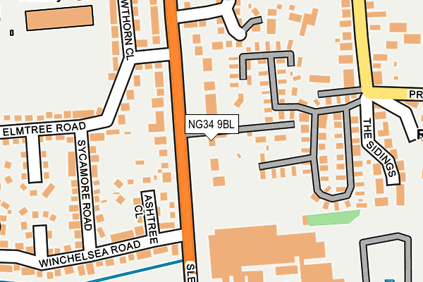 NG34 9BL map - OS OpenMap – Local (Ordnance Survey)