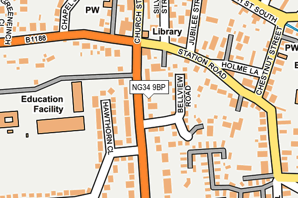 NG34 9BP map - OS OpenMap – Local (Ordnance Survey)