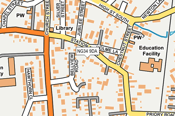 NG34 9DA map - OS OpenMap – Local (Ordnance Survey)