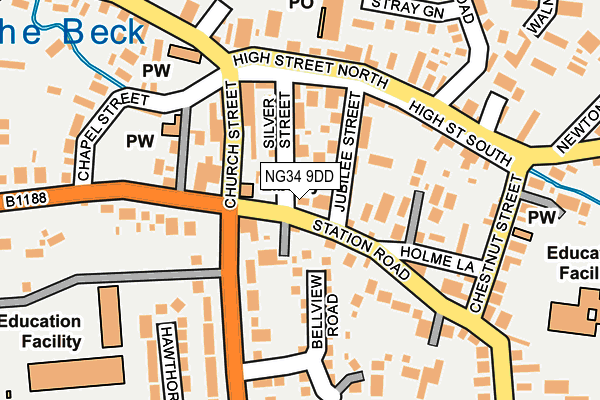 NG34 9DD map - OS OpenMap – Local (Ordnance Survey)